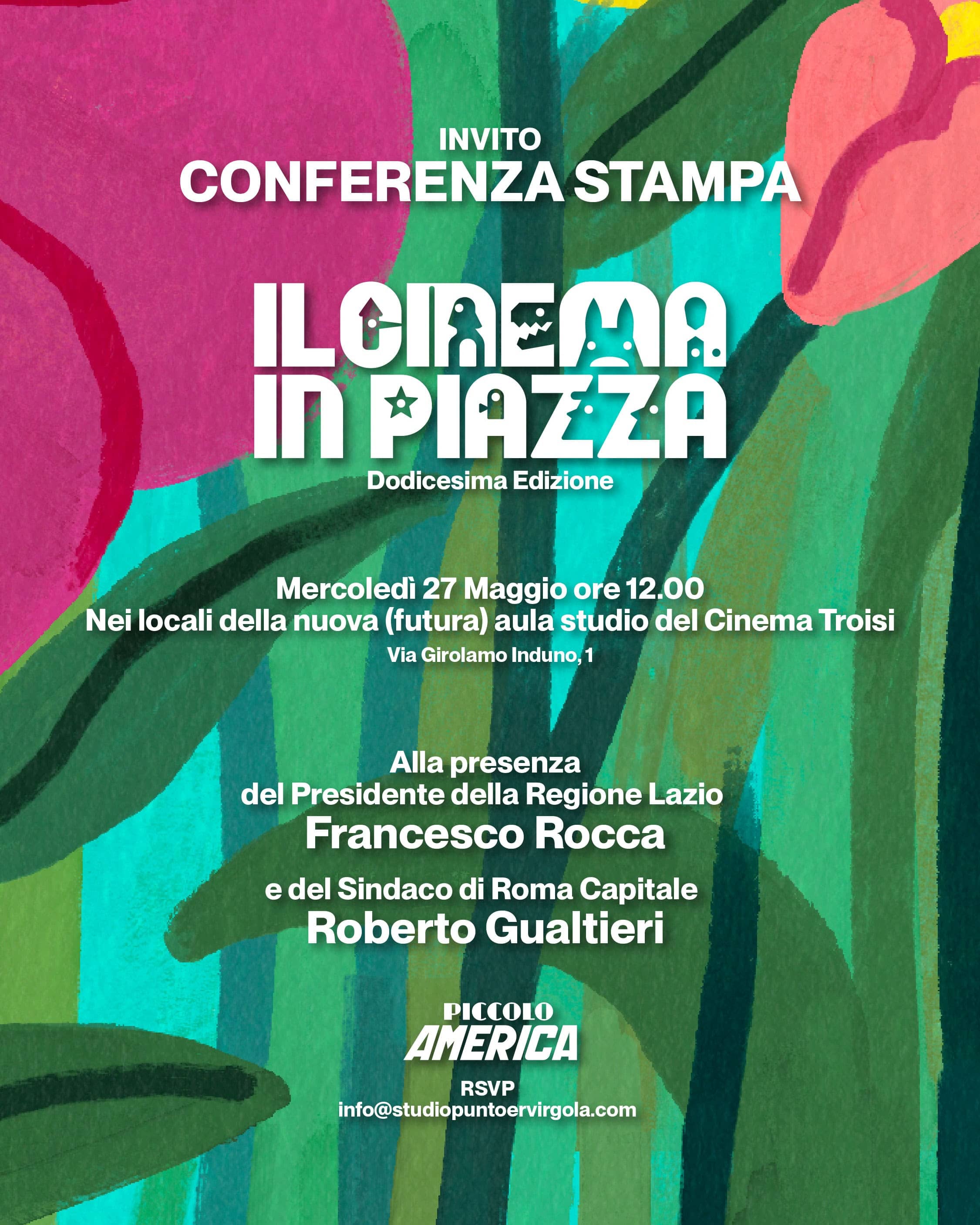 Invito alla conferenza stampa de Il Cinema in Piazza
